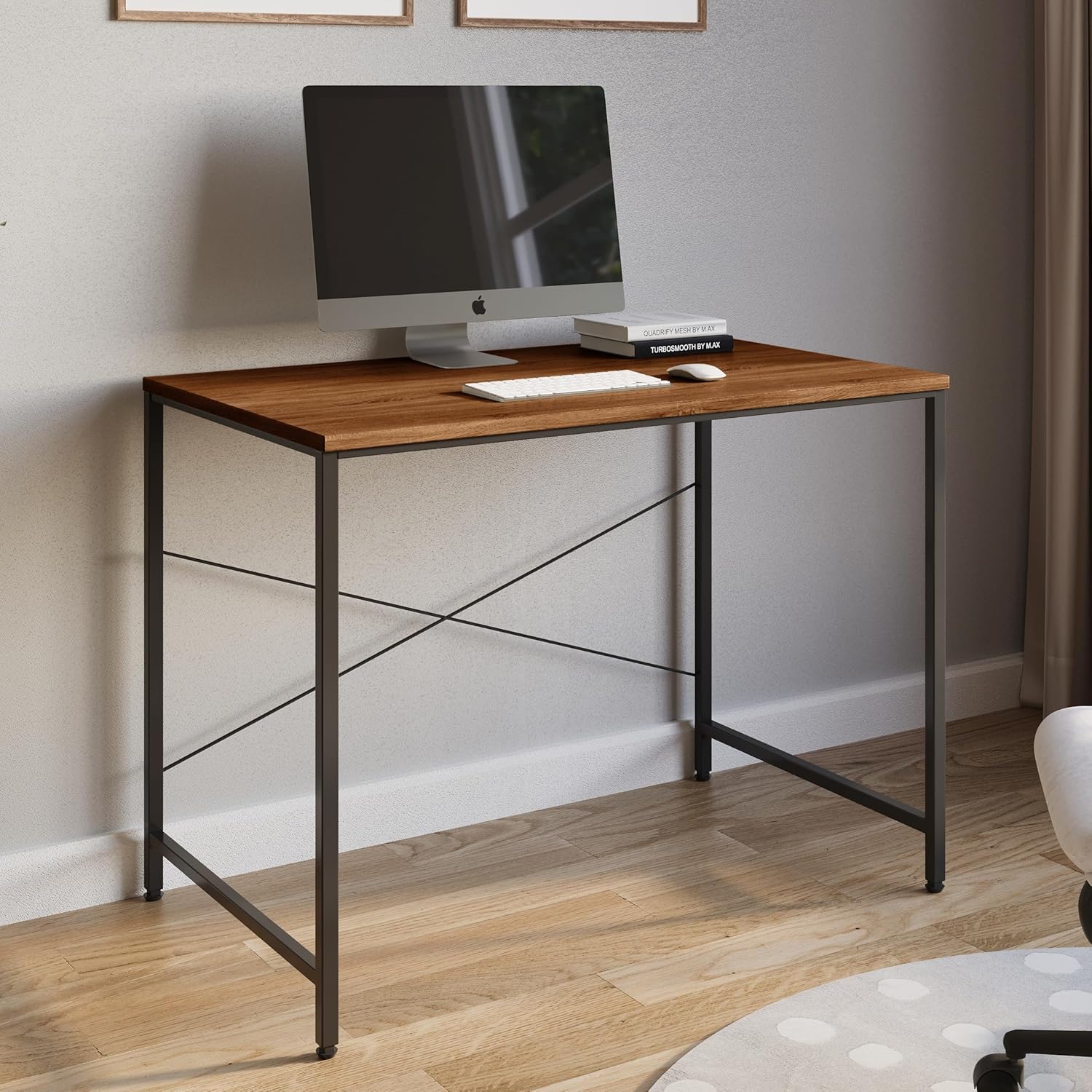 Furlay Slate Study Table 100x60x75 cm (Black Frame)