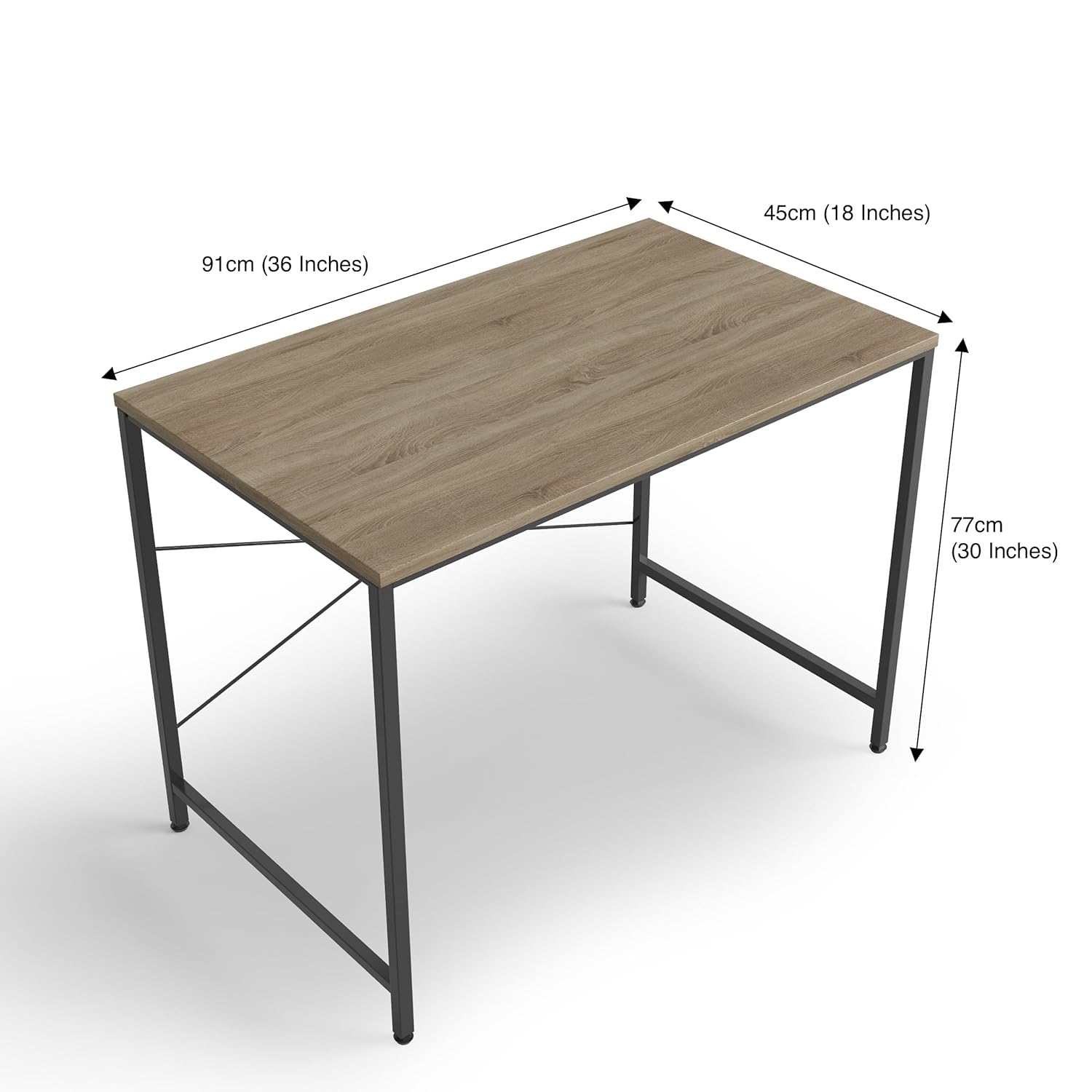 Furlay Slate Study Table 91x45x75 cm (Black Frame)