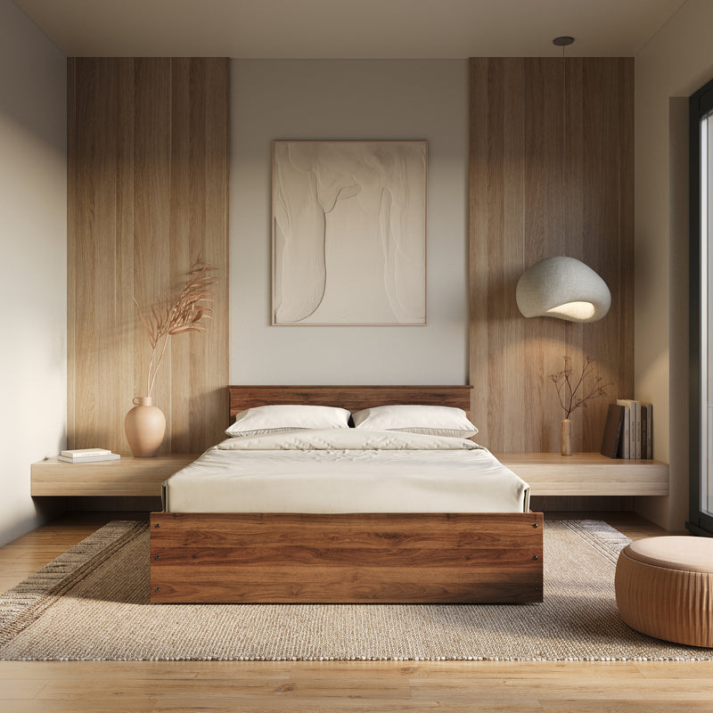 Furlay Petra King Bed with Storage 78x72 in (Woodland)