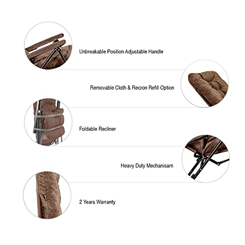 Furlay Foldable Recliner Chair Recron Cushion (Brown)