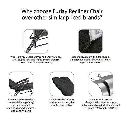 Furlay Foldable Recliner Chair Recron Cushion (Brown)