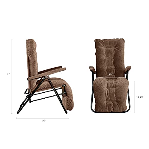 Furlay Foldable Recliner Chair Recron Cushion (Brown)