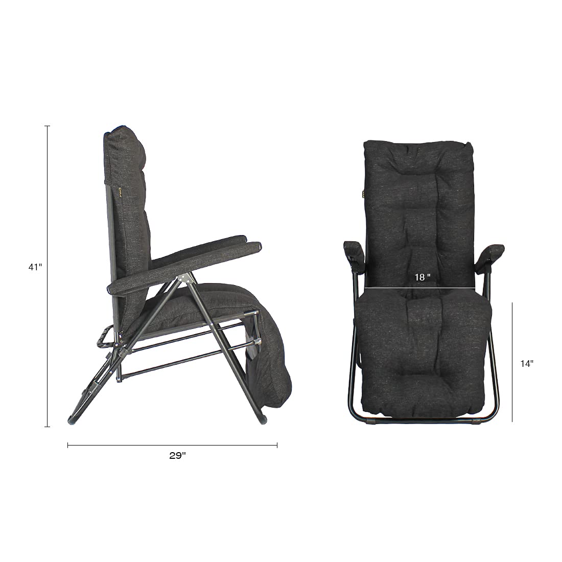 Furlay Foldable Recliner Chair Recron Cushion (Brown)