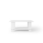 FURLAY Woodland Engineered Wood Coffee Table with Bottom Shelf – 90 x 55 x 40 cm (001, White)