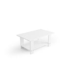 FURLAY Woodland Engineered Wood Coffee Table with Bottom Shelf – 90 x 55 x 40 cm (001, White)