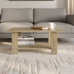 FURLAY Woodland Engineered Wood Coffee Table with Bottom Shelf – 90 x 55 x 40 cm (001, Classic Oak)