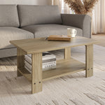 FURLAY Woodland Engineered Wood Coffee Table with Bottom Shelf – 90 x 55 x 40 cm (001, Classic Oak)