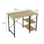 FURLAY Study Table with Two Shelf, Beige Color