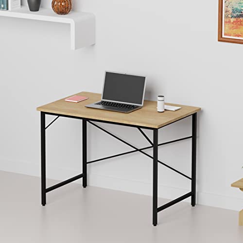 Furlay Multipurpose Wood Finish Study Table Office Desk 100x60x75cm Sturdy Writing for Home Beige